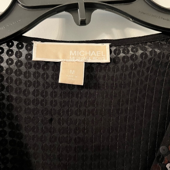 Michael Kors Black Sequin Wrap Dress (Size: M) - Picture 4 of 8